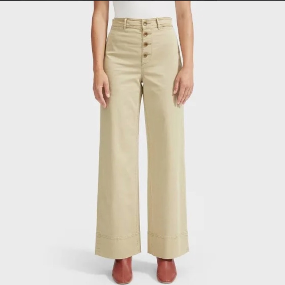 Everlane The Lightweight Button-Fly Wide-Leg Chino